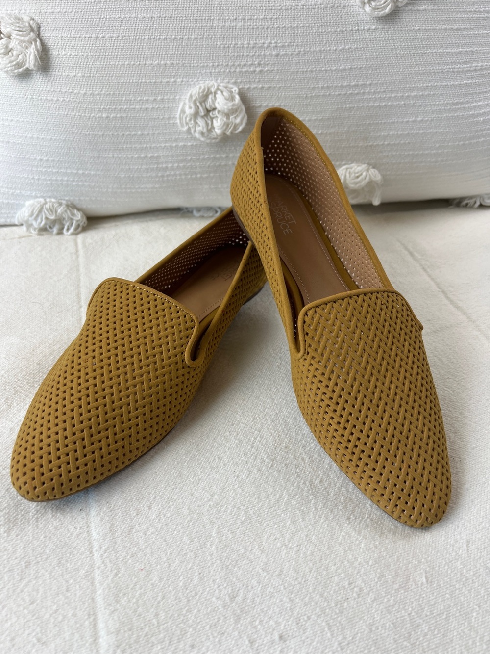 Market & Spruce Mustard Woven Pointed Loafers
